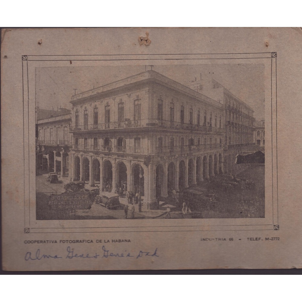 Vtg Sloppy Joe's Bar Havana Cuba Souvenir Photograph Card Mount Interior View - Picture 2 of 2